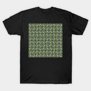 Truchet - Abstract curves green / black / yellow T-Shirt